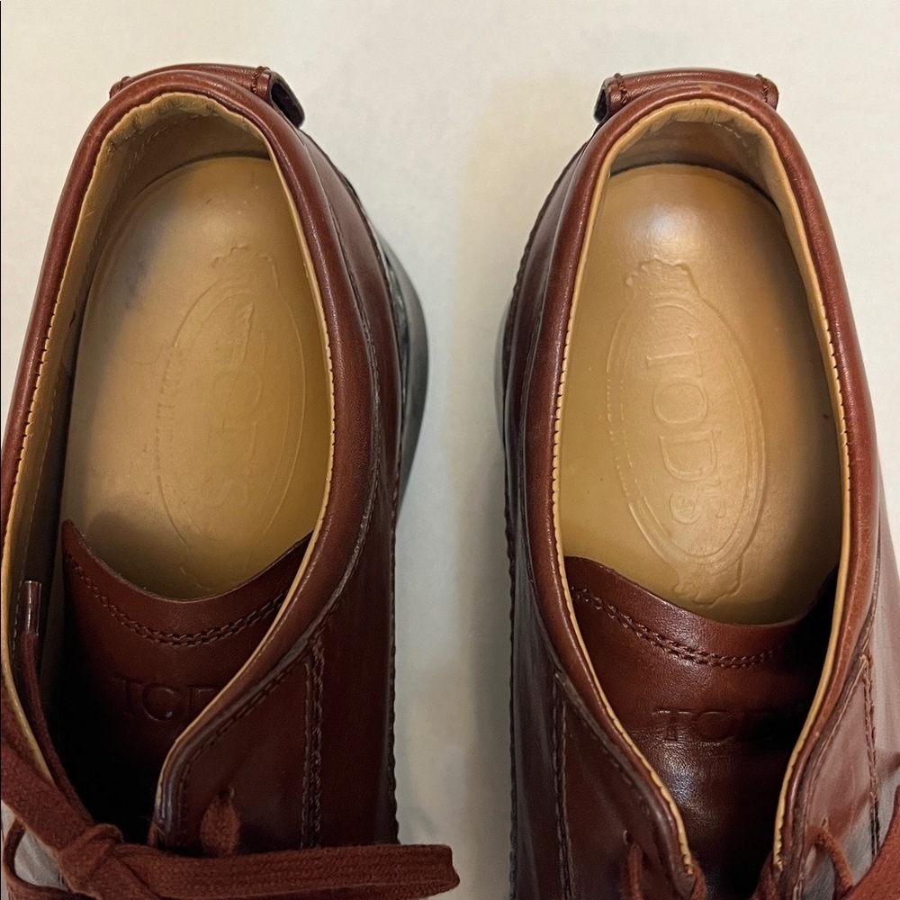 TOD’S WOMENS BROWN LEATHER DRIVING SHOES SIZE 38.5 - Picture 4 of 16